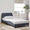 vidaXL Bed Frame "Dover" Dark Grey 100x190 cm Velvet