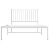 vidaXL Metal Bed Frame without Mattress with Headboard White 100x200cm