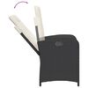 vidaXL 3 Piece Bistro Set with Cushions Black Poly Rattan