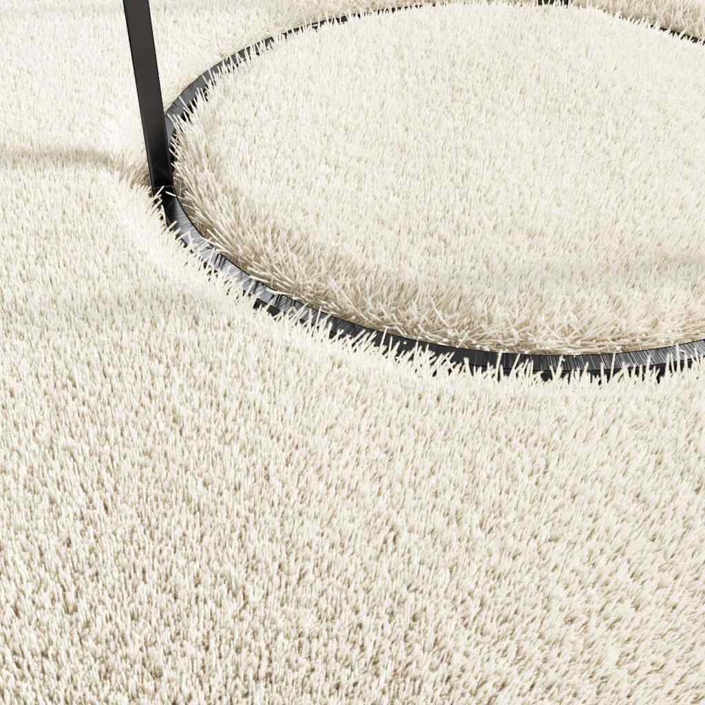 vidaXL Washable Rug Soft Shaggy Cream 160x230 cm Anti Slip