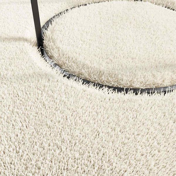 vidaXL Washable Rug Soft Shaggy Cream 160x230 cm Anti Slip