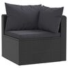 vidaXL 9 Piece Garden Lounge Set with Cushions Poly Rattan Black