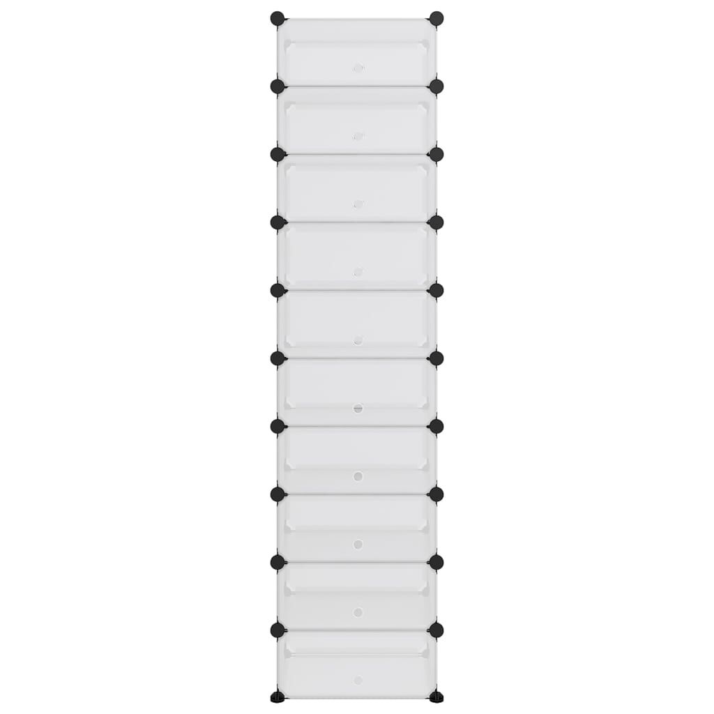 vidaXL Shoe Rack Transparent 44x32x174 cm PP