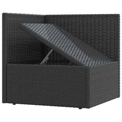 vidaXL 7 Piece Outdoor Sofa Set with Cushions Black Poly Rattan