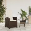 vidaXL Reclining Garden Chair with Cushions Brown Poly Rattan