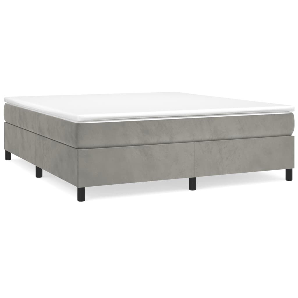 vidaXL Bed Frame without Mattress Light Grey California King Velvet (US Only)