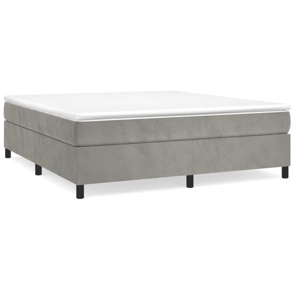 vidaXL Bed Frame without Mattress Light Grey California King Velvet (US Only)