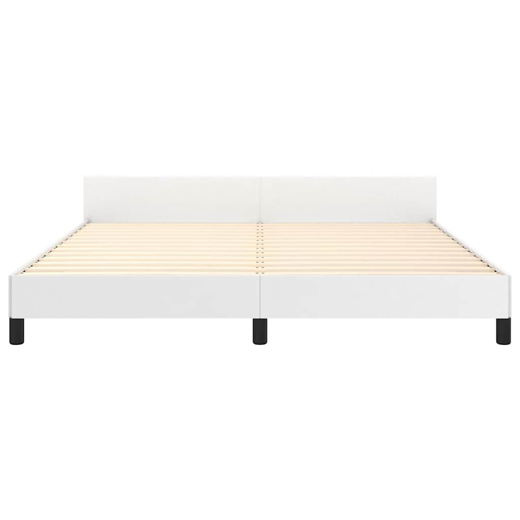 vidaXL Bed Frame without Mattress White California King Faux Leather
