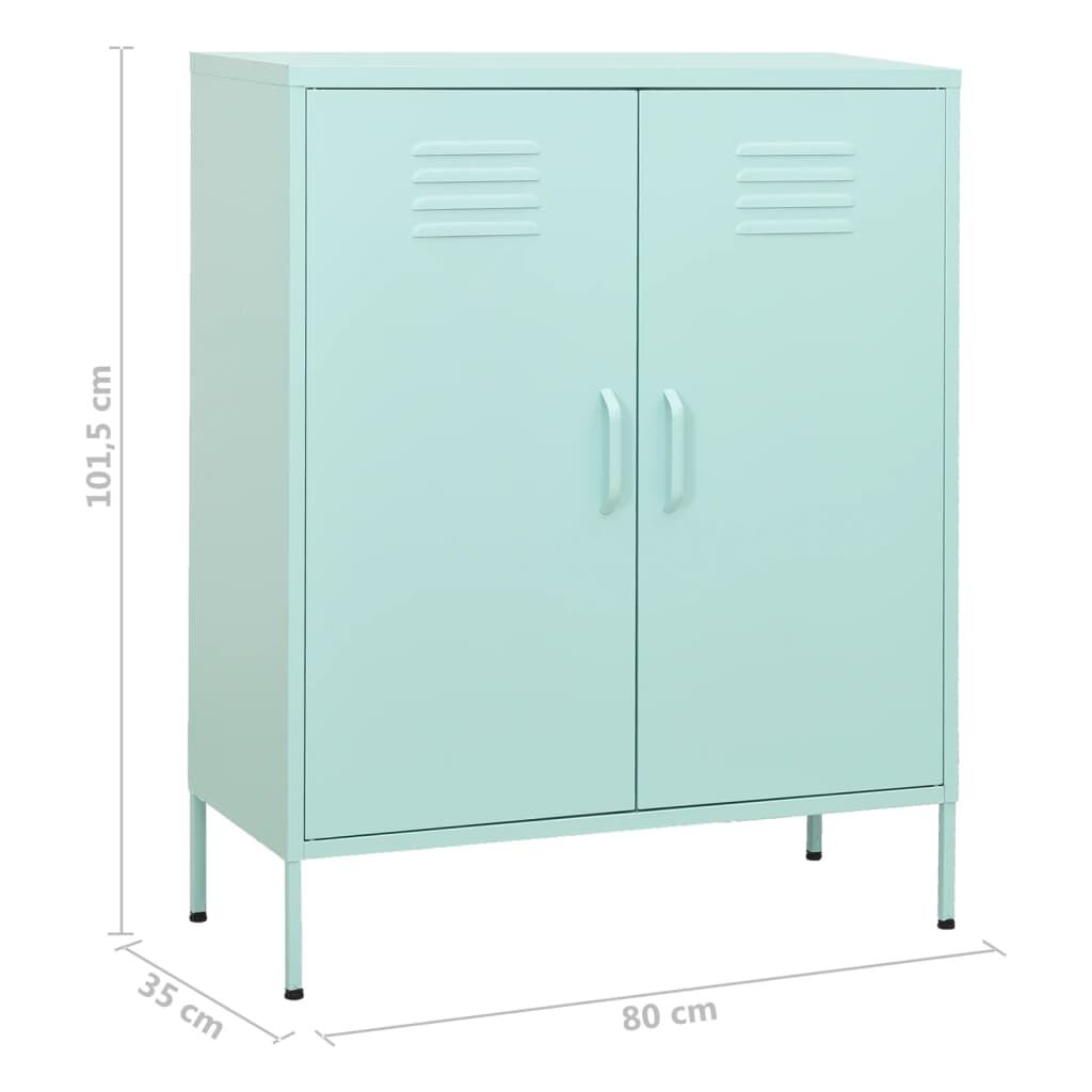 vidaXL Storage Cabinet Mint 80x35x101.5 cm Steel