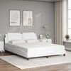 vidaXL Bed Frame with LED without Mattress "Zadar" White 152x203 cm
