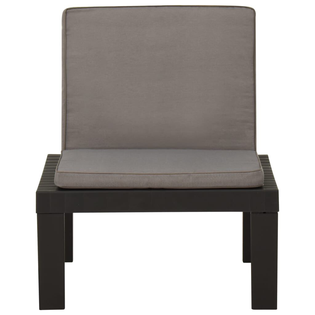 vidaXL Garden Lounge Chair with Cushion Plastic Grey