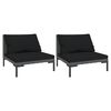 vidaXL Garden Sofas 2pcs with Cushions Half Round Poly Rattan