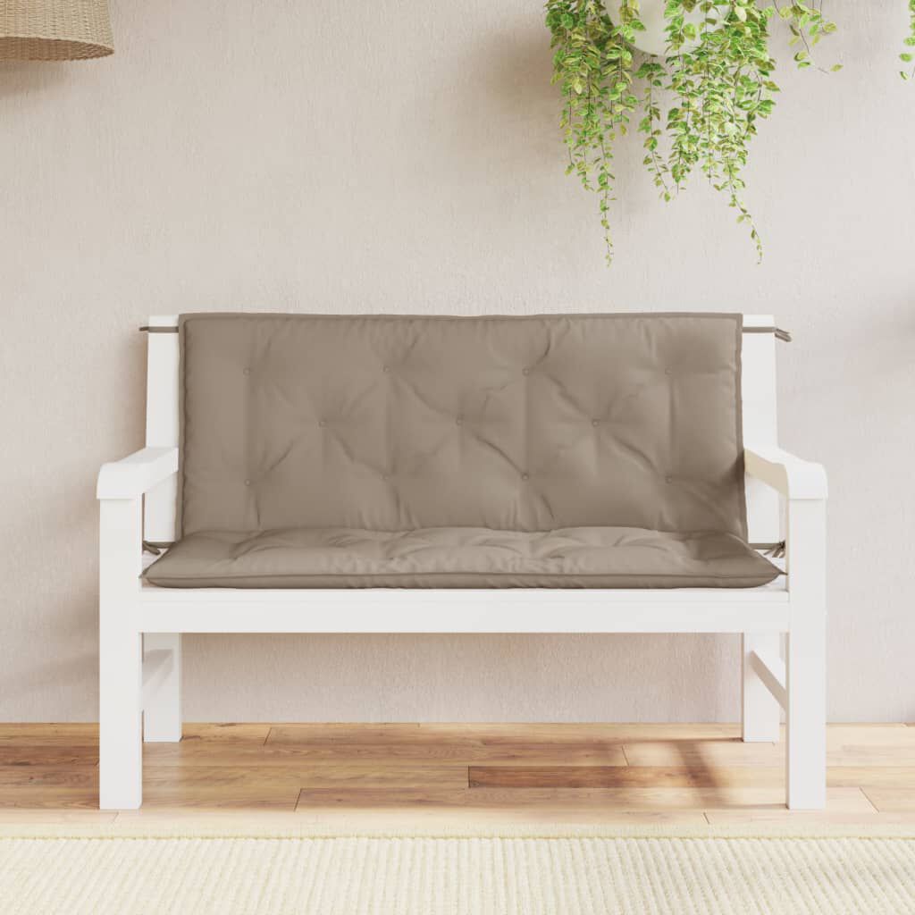 vidaXL Garden Bench Cushions 2 pcs Taupe 120x50x7 cm Oxford Fabric