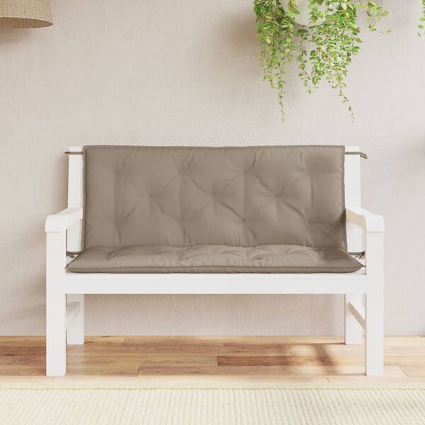 vidaXL Garden Bench Cushions 2 pcs Taupe 120x50x7 cm Oxford Fabric