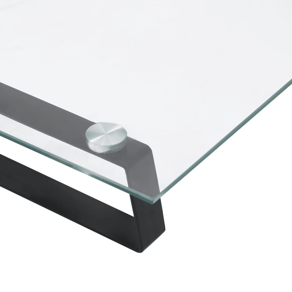 vidaXL Monitor Stand Black 40x20x8 cm Tempered Glass and Metal