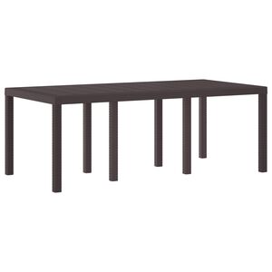 vidaXL Garden Dining Table Brown 200 x 100 x 73 cm Poly Rattan
