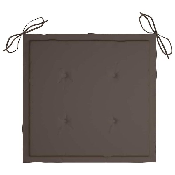 vidaXL Garden Chairs with Taupe Cushions 2 pcs Solid Teak Wood
