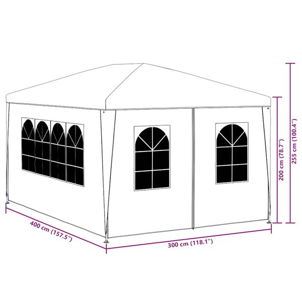 vidaXL Party Tent 3x4 m White