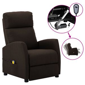vidaXL Electric Massage Chair Dark Brown Fabric