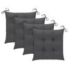 vidaXL Stacking Garden Chairs with Cushions 4 pcs Solid Teak Wood