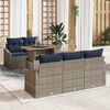 vidaXL Garden Dining Set with Cushion 6 pcs Grey and Navy