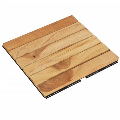vidaXL Decking Tiles 30 pcs 30x30 cm Solid Wood Teak Vertical Pattern