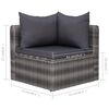 vidaXL 10 Piece Garden Lounge Set with Cushions Poly Rattan Grey