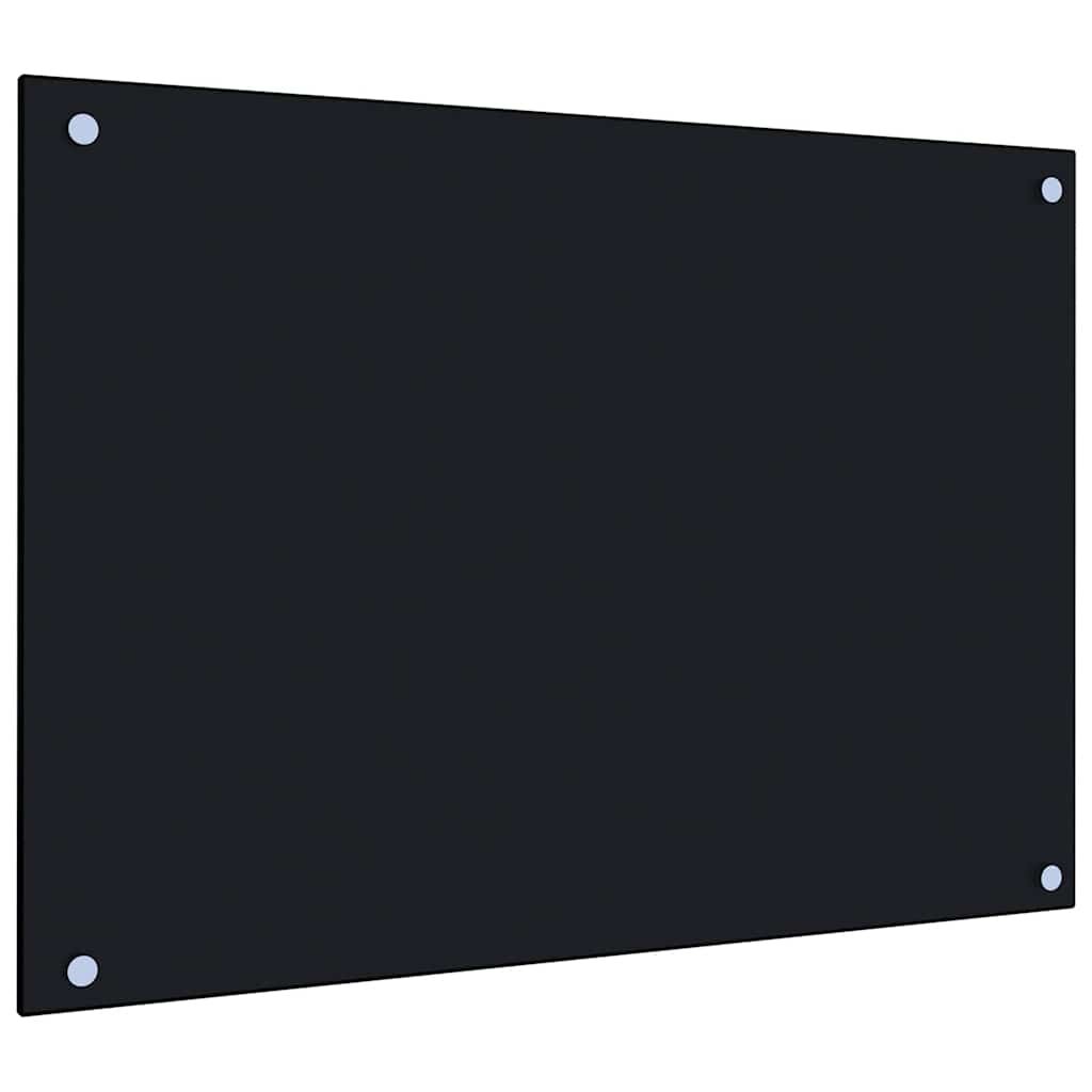 vidaXL Kitchen Backsplash Black 70 x 50 cm Tempered Glass