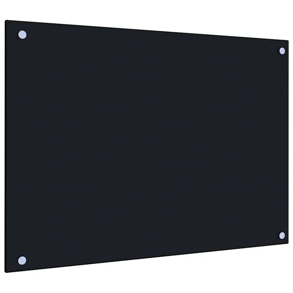 vidaXL Kitchen Backsplash Black 70 x 50 cm Tempered Glass