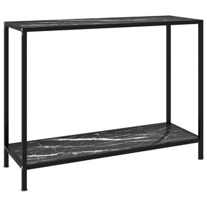 vidaXL Console Table Black 100x35x75 cm Tempered Glass