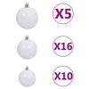 vidaXL Artificial Pre-lit Christmas Tree with Ball Set Red 240 cm PVC