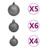 vidaXL Artificial Christmas Tree 150 LEDs&Ball Set&Flocked Snow 150 cm