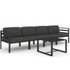 vidaXL 5 Piece Garden Lounge Set with Cushions Aluminium Anthracite