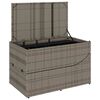 vidaXL Folding Sun Lounger with Cushion and Storage Grey Poly Rattan