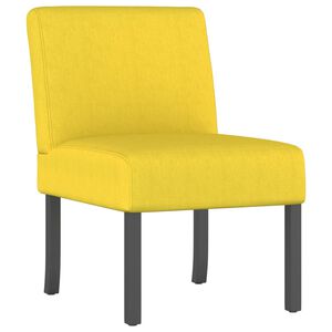 vidaXL Slipper Chair Light Yellow Fabric