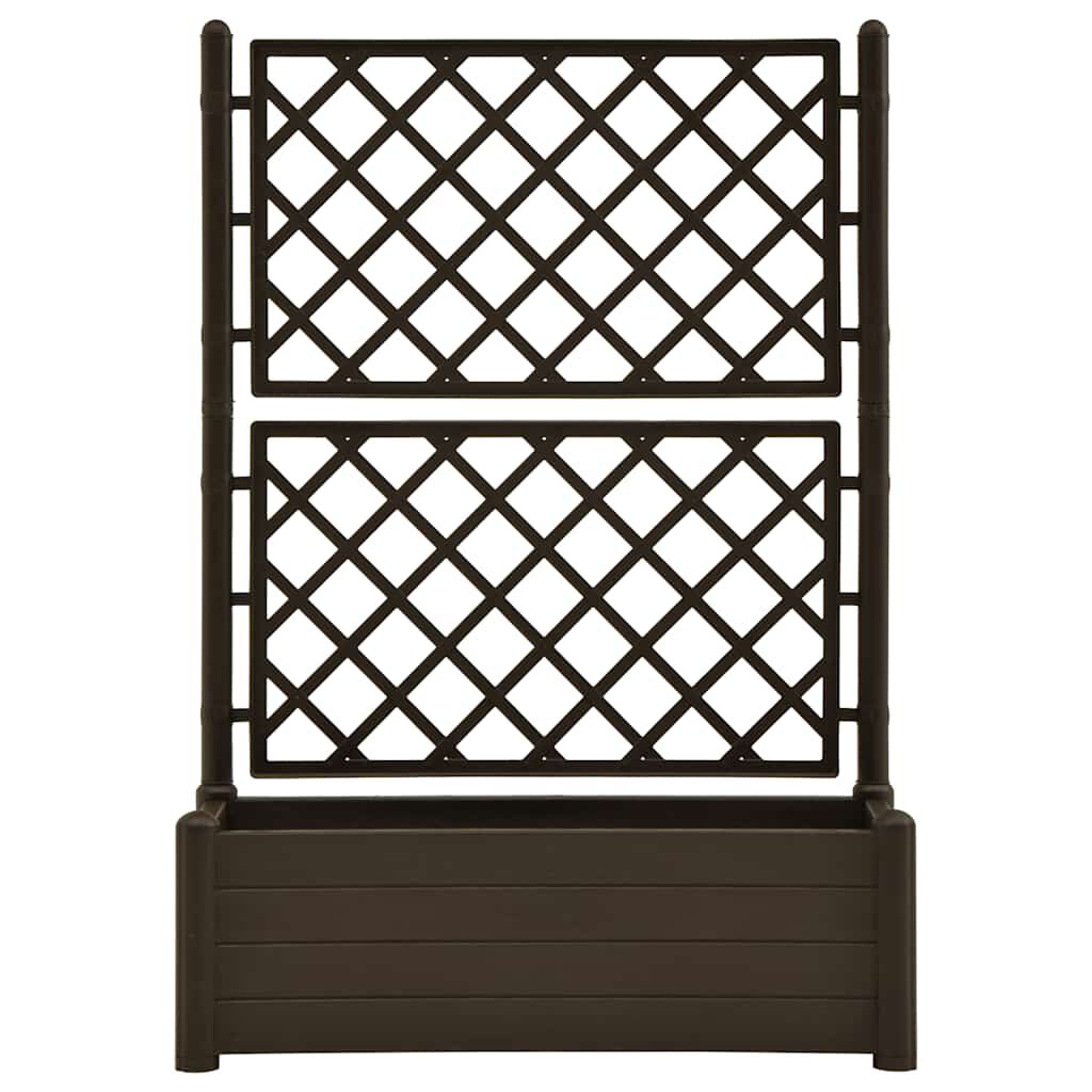 vidaXL Garden Planter with Trellis 100x43x142 cm PP Mocha
