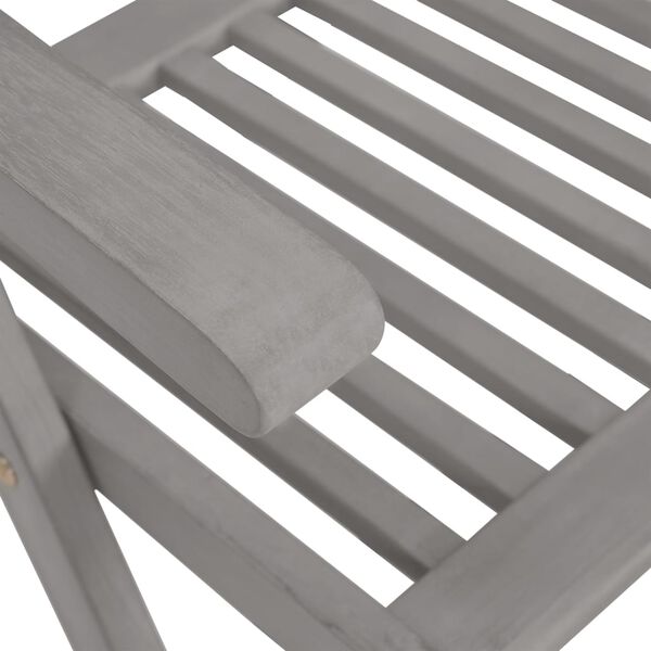 vidaXL Garden Reclining Chairs with Cushions 8 pcs Grey Solid Wood Acacia