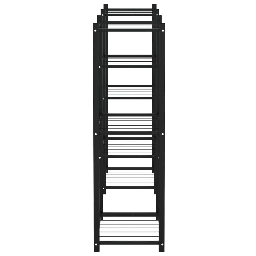 vidaXL Flower Stand 83x25x80 cm Black Iron