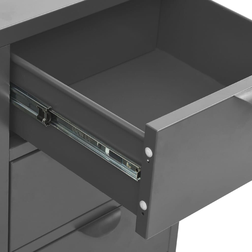 vidaXL Sideboard Anthracite 75x35x70 cm Steel and Tempered Glass