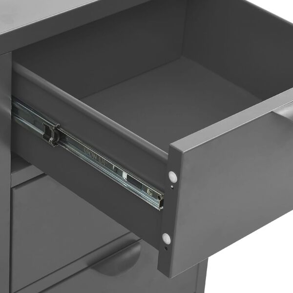 vidaXL Sideboard Anthracite 75x35x70 cm Steel and Tempered Glass