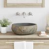 vidaXL Basin Light grey (38-45) x (30-35) x 15 cm River stone