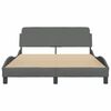 vidaXL Bed Frame "Dover" Dark Grey 137x190 cm Double Fabric