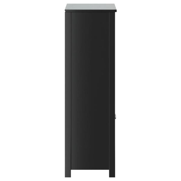 vidaXL Bathroom Cabinet BERG Black 69.5x34x110 cm Solid Wood Pine