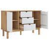 vidaXL Sideboard OTTA Brown and White 113.5x43x73 cm Solid Wood Pine