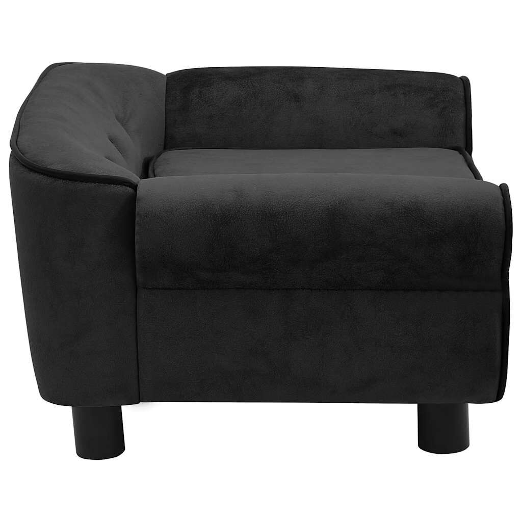 vidaXL Dog Sofa Black 72x45x30 cm Plush