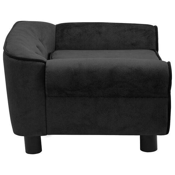 vidaXL Dog Sofa Black 72x45x30 cm Plush