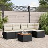 vidaXL 6 Piece Garden Sofa Set with Cushions Black Poly Rattan