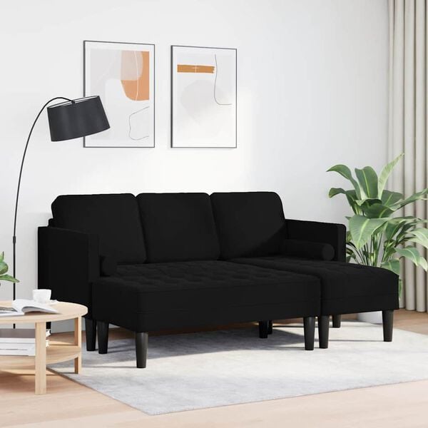 vidaXL Sofa Set 2 pcs Black 173 x 131 x 67 cm Velvet