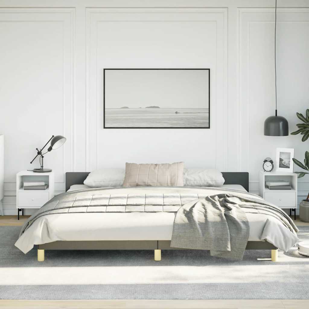 vidaXL Bed Frame without Mattress Dark Grey California King Fabric