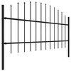 vidaXL Garden Fence with Spear Top Steel 1070x100 cm Black